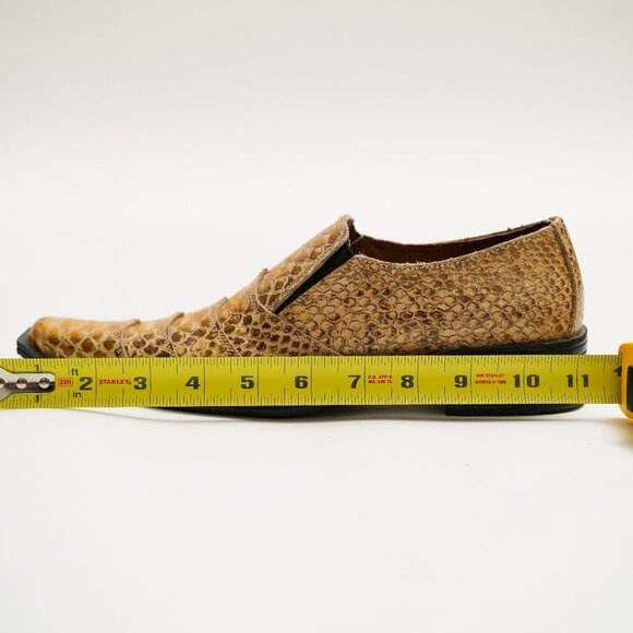 Vintage Kevin Shoes Alligator Square Toe Western Loafers - Picture 8 of 9